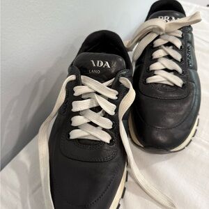 Prada Woman’s Black and White Leather Sneakers